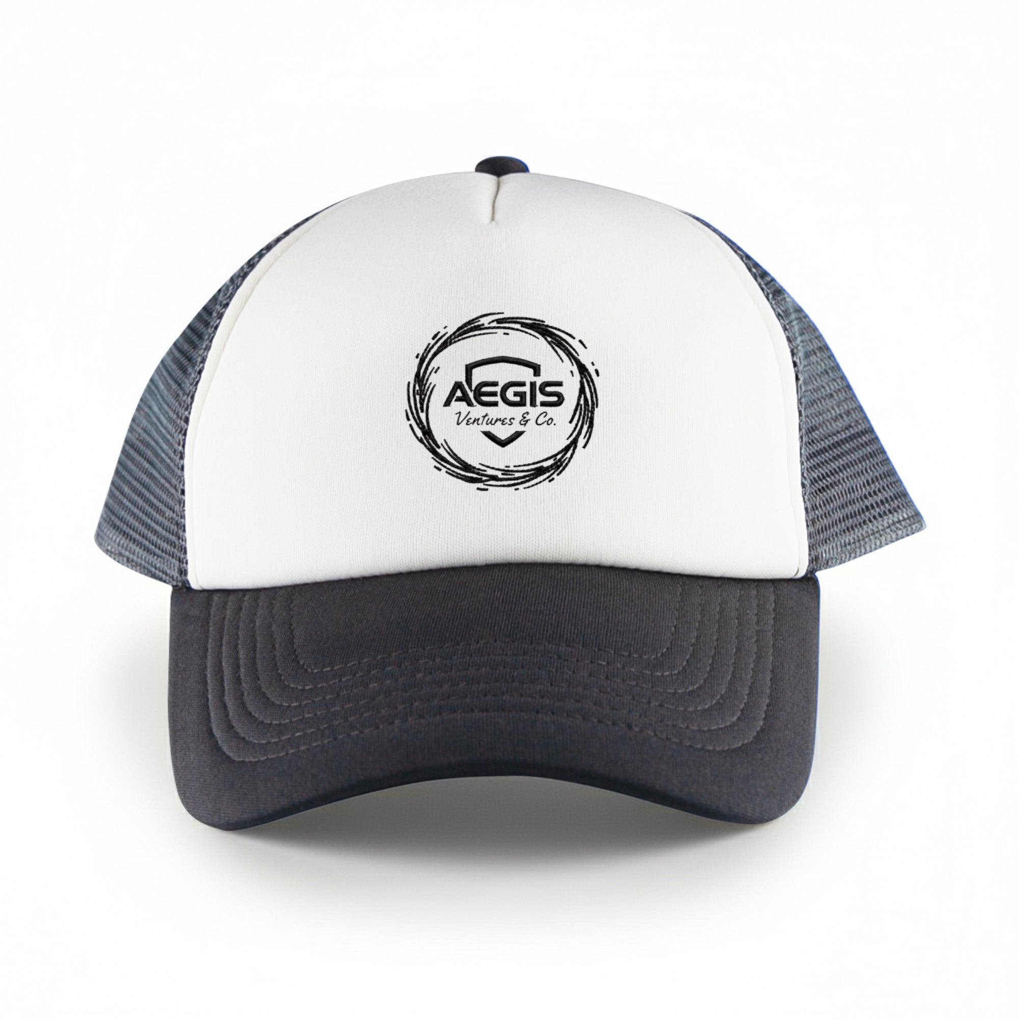 White Front 5 Panel Trucker Mesh Cap - Simply Merchandise