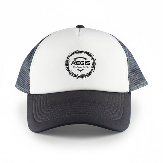 White Front 5 Panel Trucker Mesh Cap - Simply Merchandise