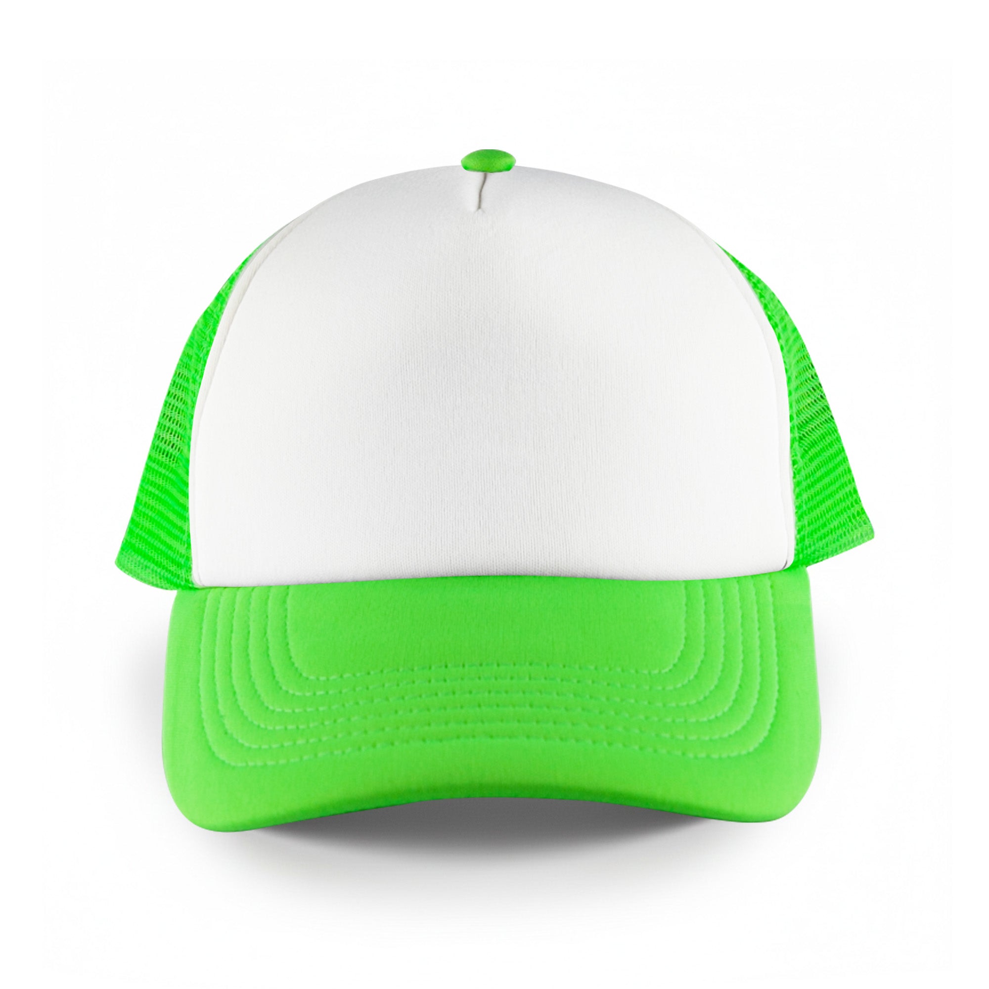 White Front 5 Panel Trucker Mesh Cap - Simply Merchandise