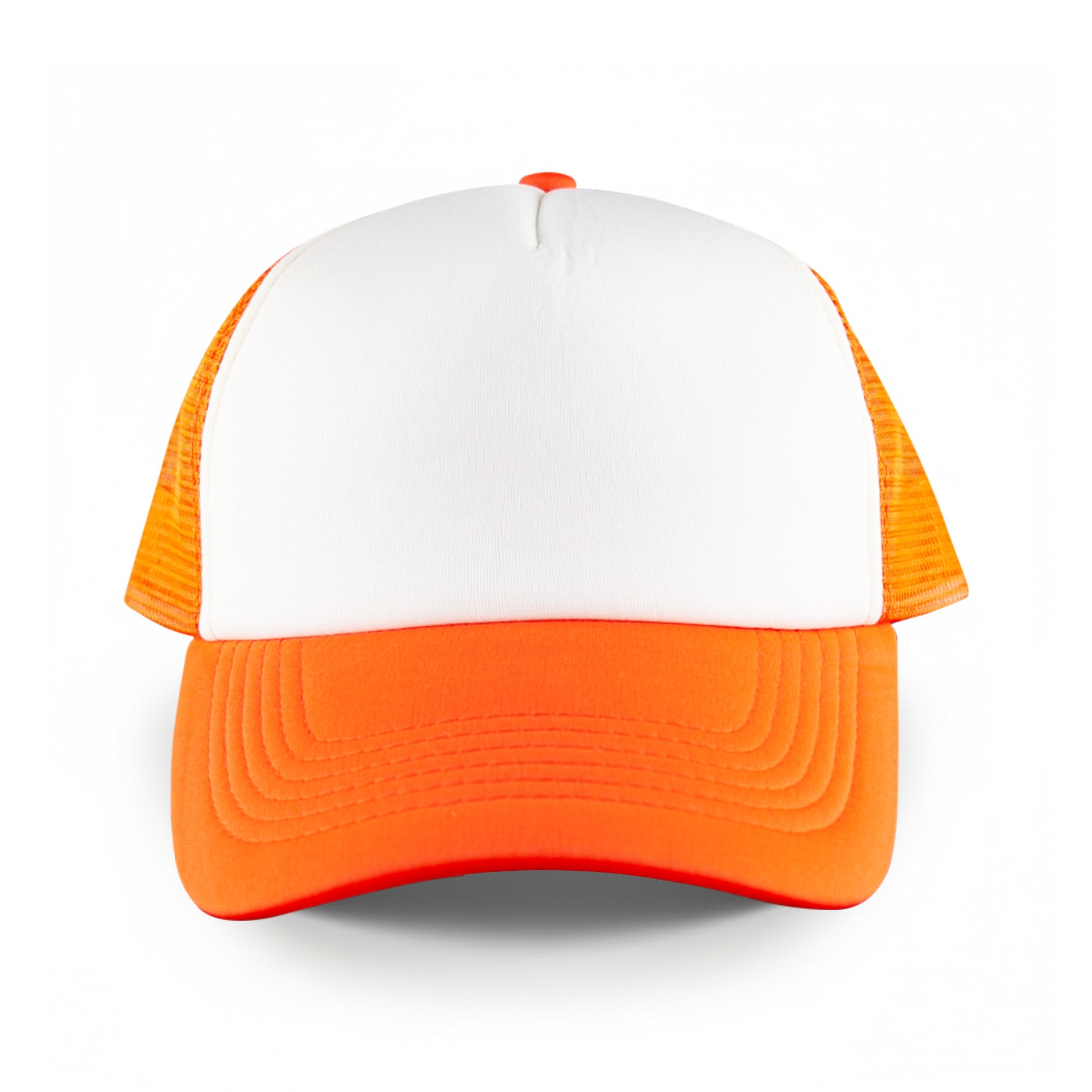 White Front 5 Panel Trucker Mesh Cap - Simply Merchandise