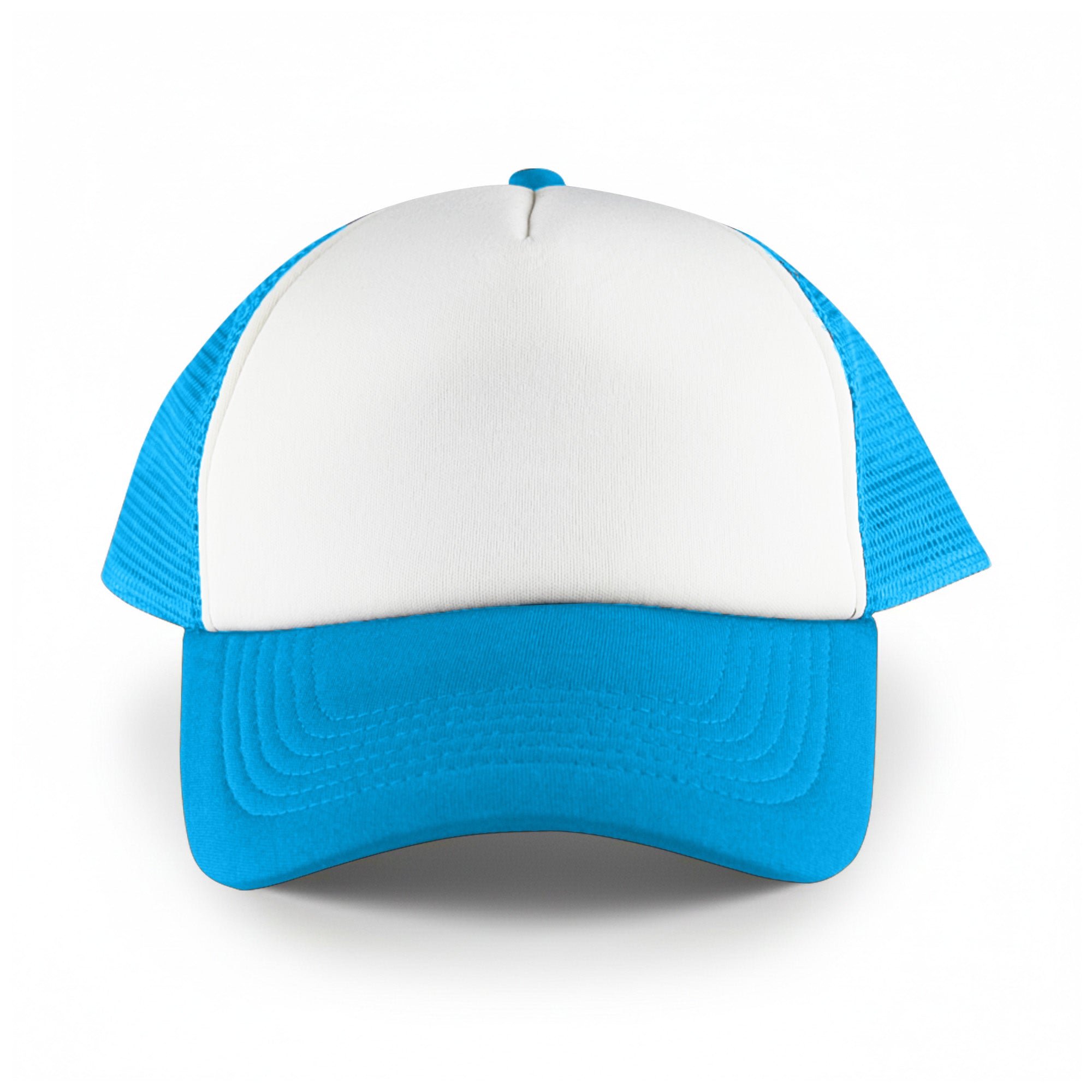 White Front 5 Panel Trucker Mesh Cap - Simply Merchandise