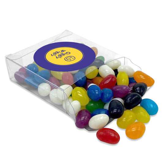 Jelly Bean In Box 50g with custom branded logo - Simply Merchandise