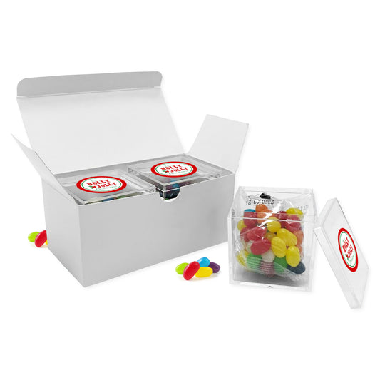 Jelly Bean 2 Cubes In Gift Pack with custom branded logo - Simply Merchandise