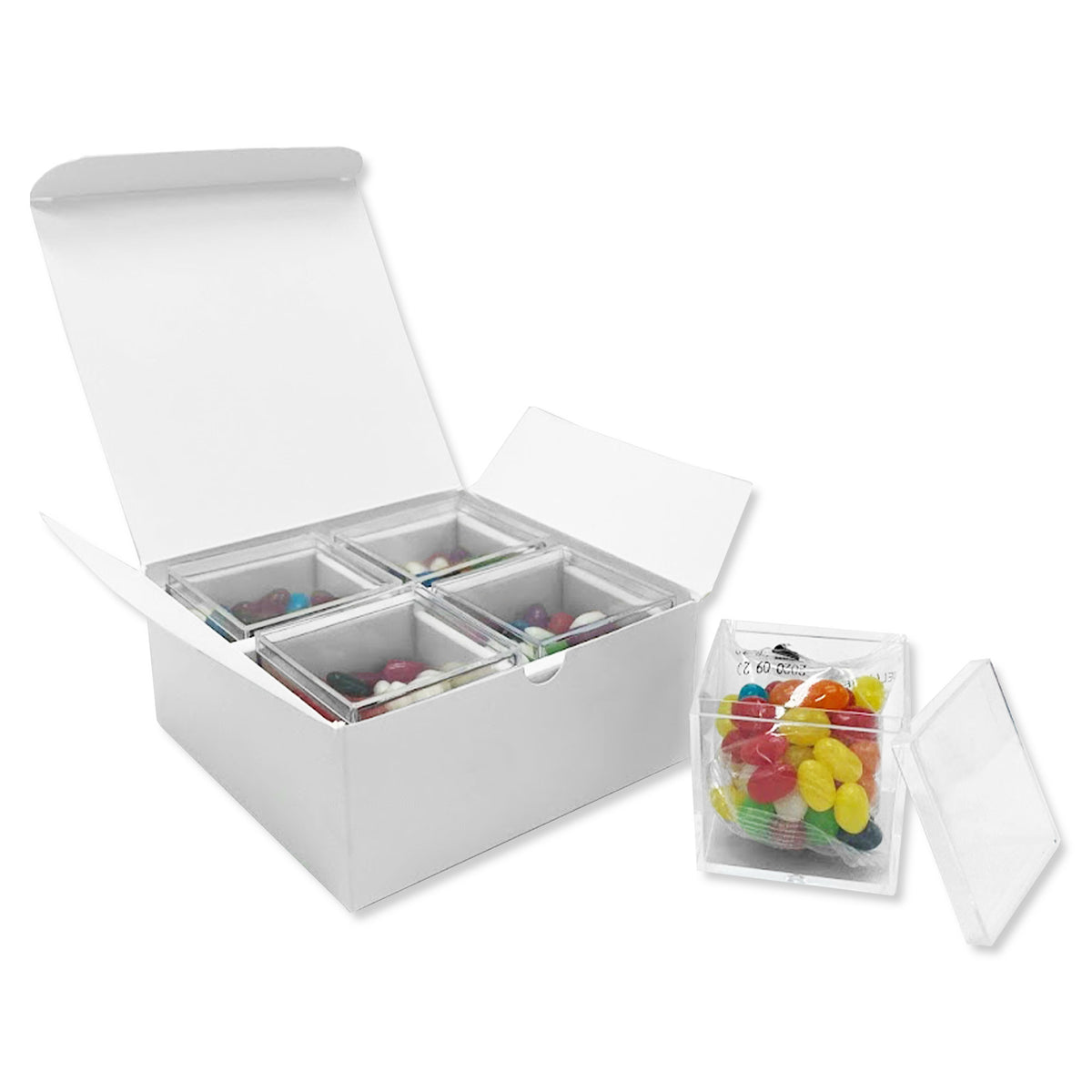Jelly Bean 4 Cubes In Gift Pack with custom branded logo - Simply Merchandise