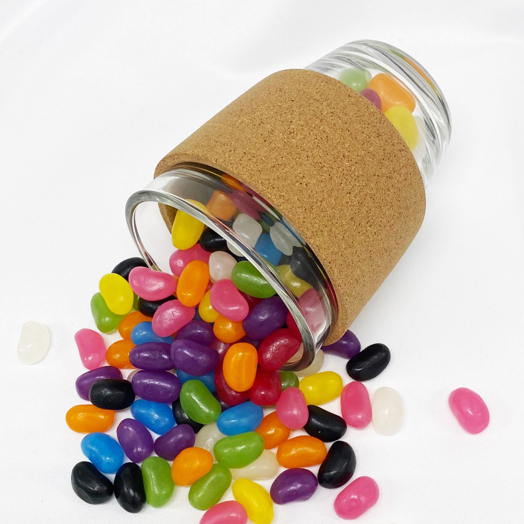 Jelly Bean In Cork Band Glass Coffee Cup - Simply Merchandise