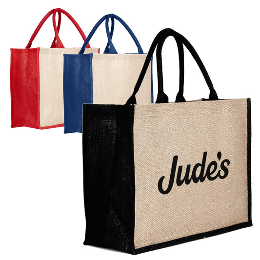 Jute Bag Coloured with custom branded logo - Simply Merchandise