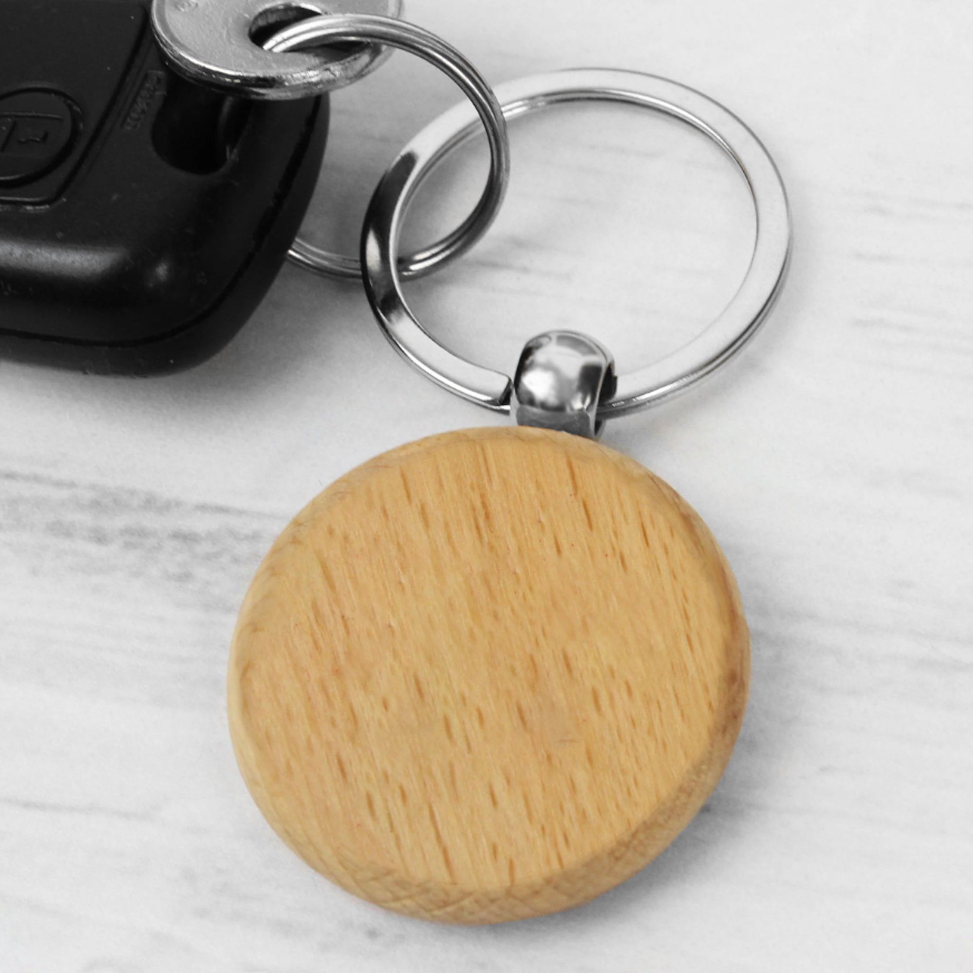 Wood Round Key Ring - Simply Merchandise