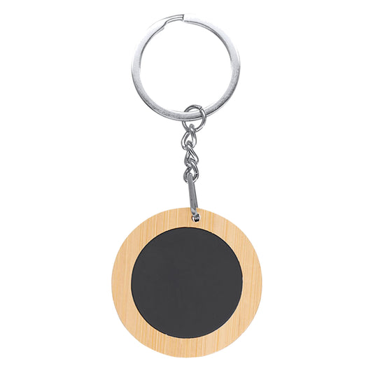 Mirage Round Bamboo Keyring - Simply Merchandise