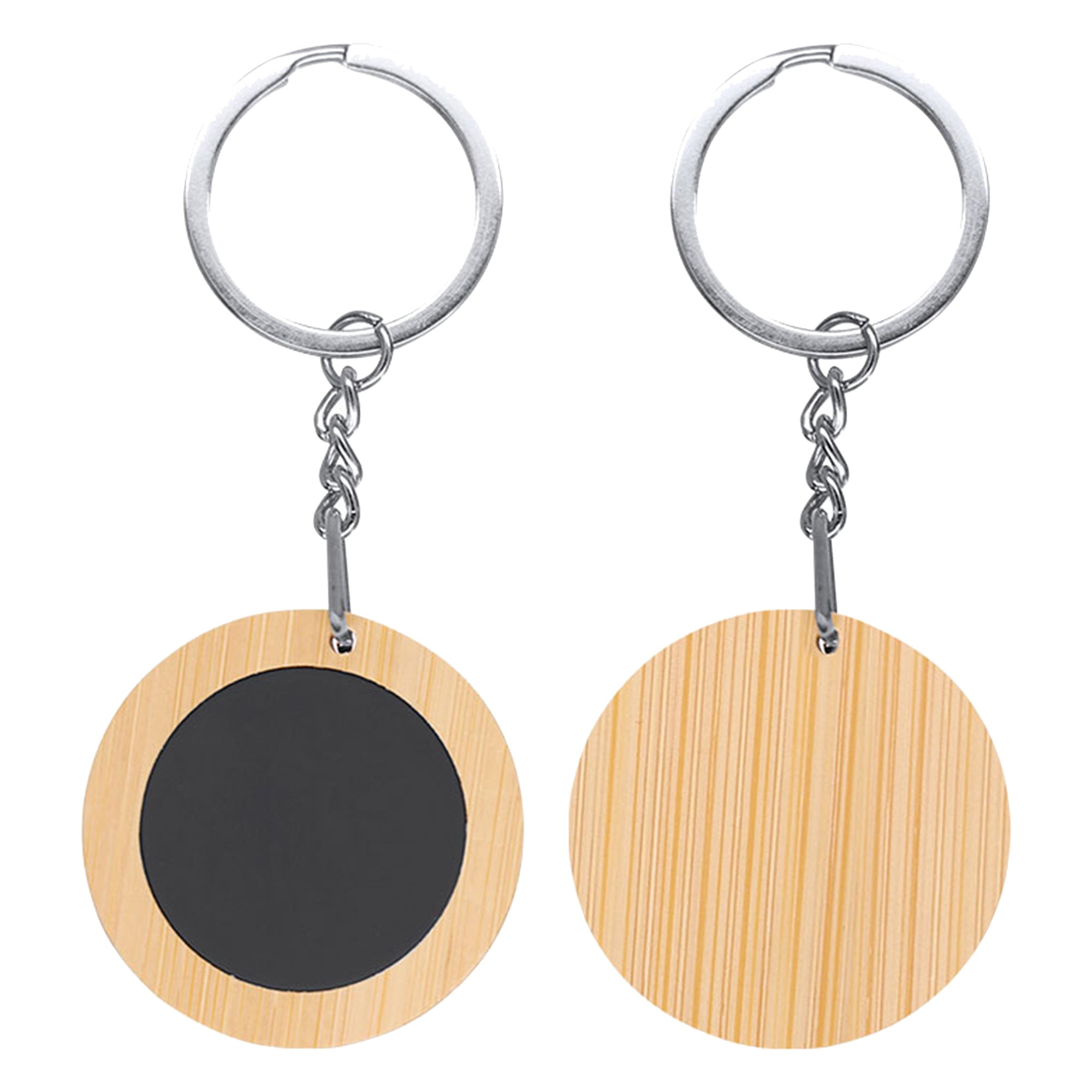 Mirage Round Bamboo Keyring - Simply Merchandise