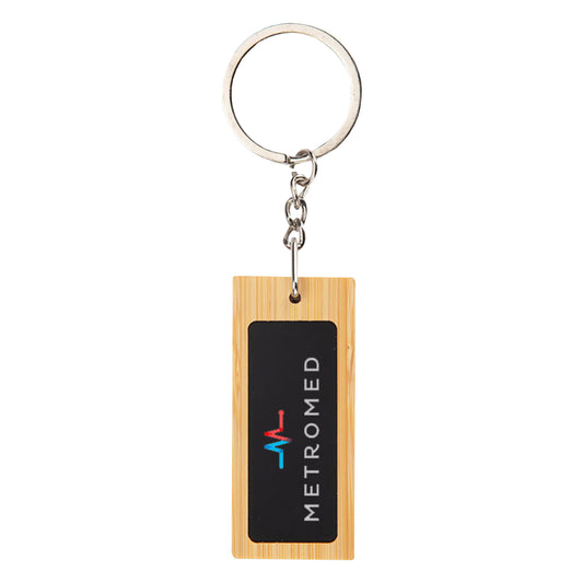 Mirage Rectangular Bamboo Keyring - Simply Merchandise