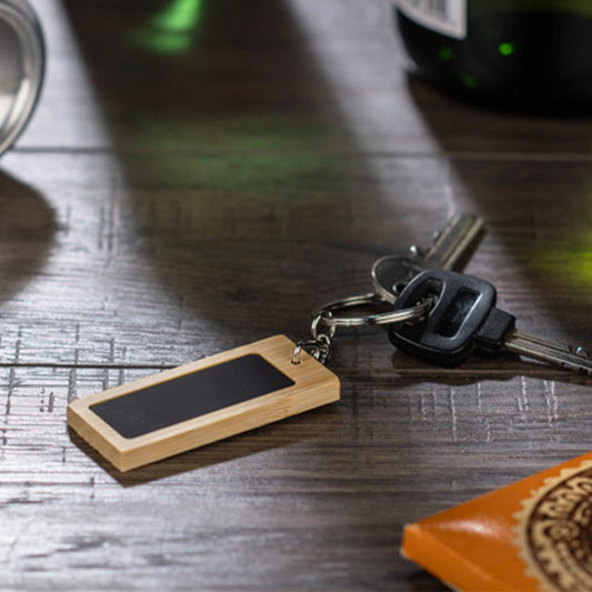 Mirage Rectangular Bamboo Keyring - Simply Merchandise