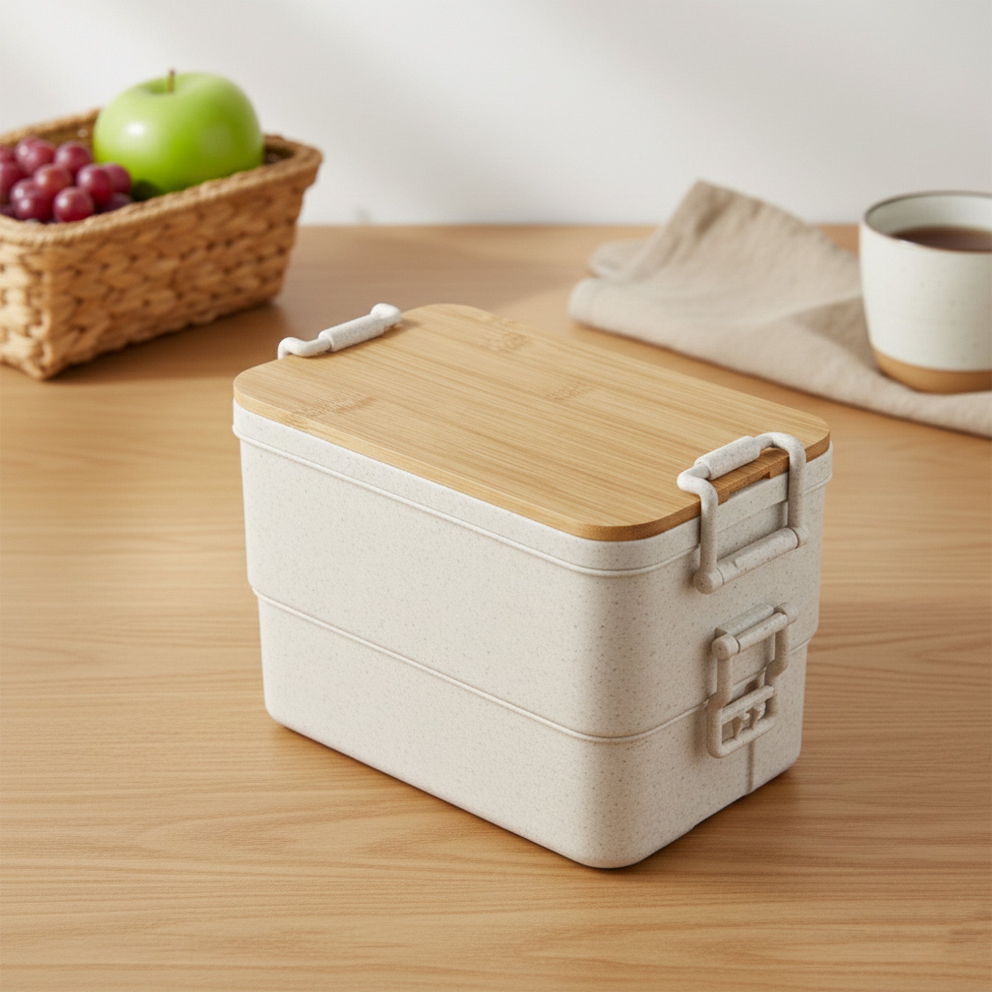 Bamboo Stack &amp; Go Lunch Box - Simply Merchandise