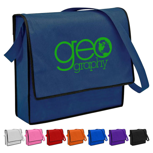 Non Woven Flap Satchel with custom branded logo - Simply Merchandise