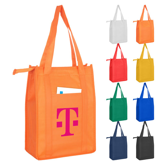 Non Woven Cooler Bag with Top Zip Closure - Simply Merchandise
