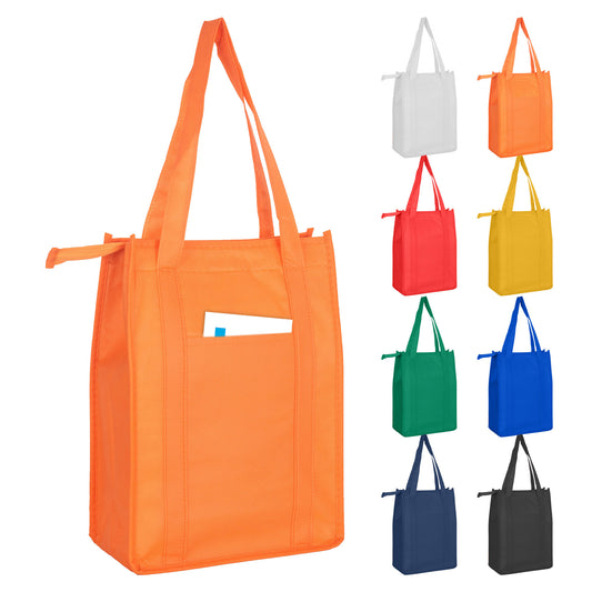 Non Woven Cooler Bag with Top Zip Closure with custom branded logo - Simply Merchandise