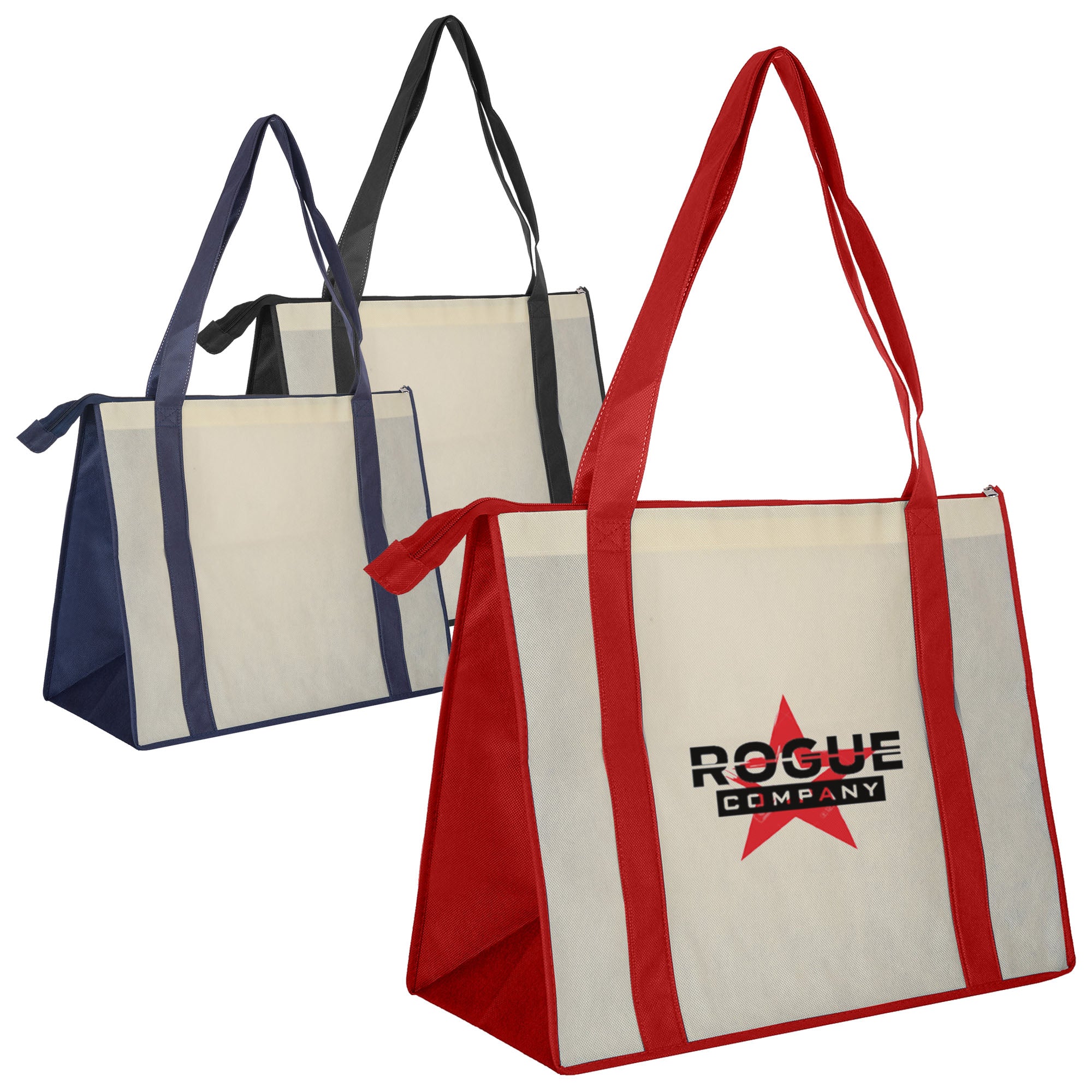 Non Woven Large Zipped Shopping Bag - Simply Merchandise