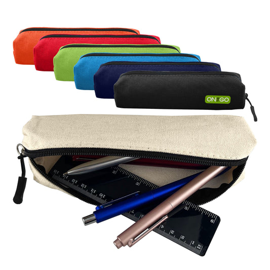 Canvas Tube Pencil Case with custom branded logo - Simply Merchandise
