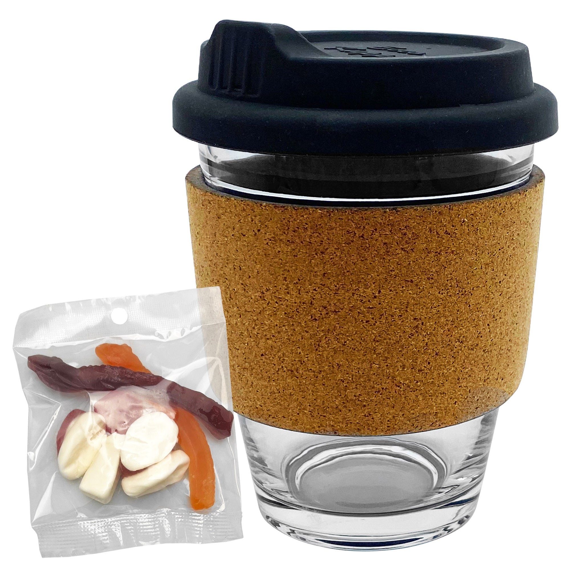Jelly Party Mix in Cork Band Glass Coffee Cup - Simply Merchandise