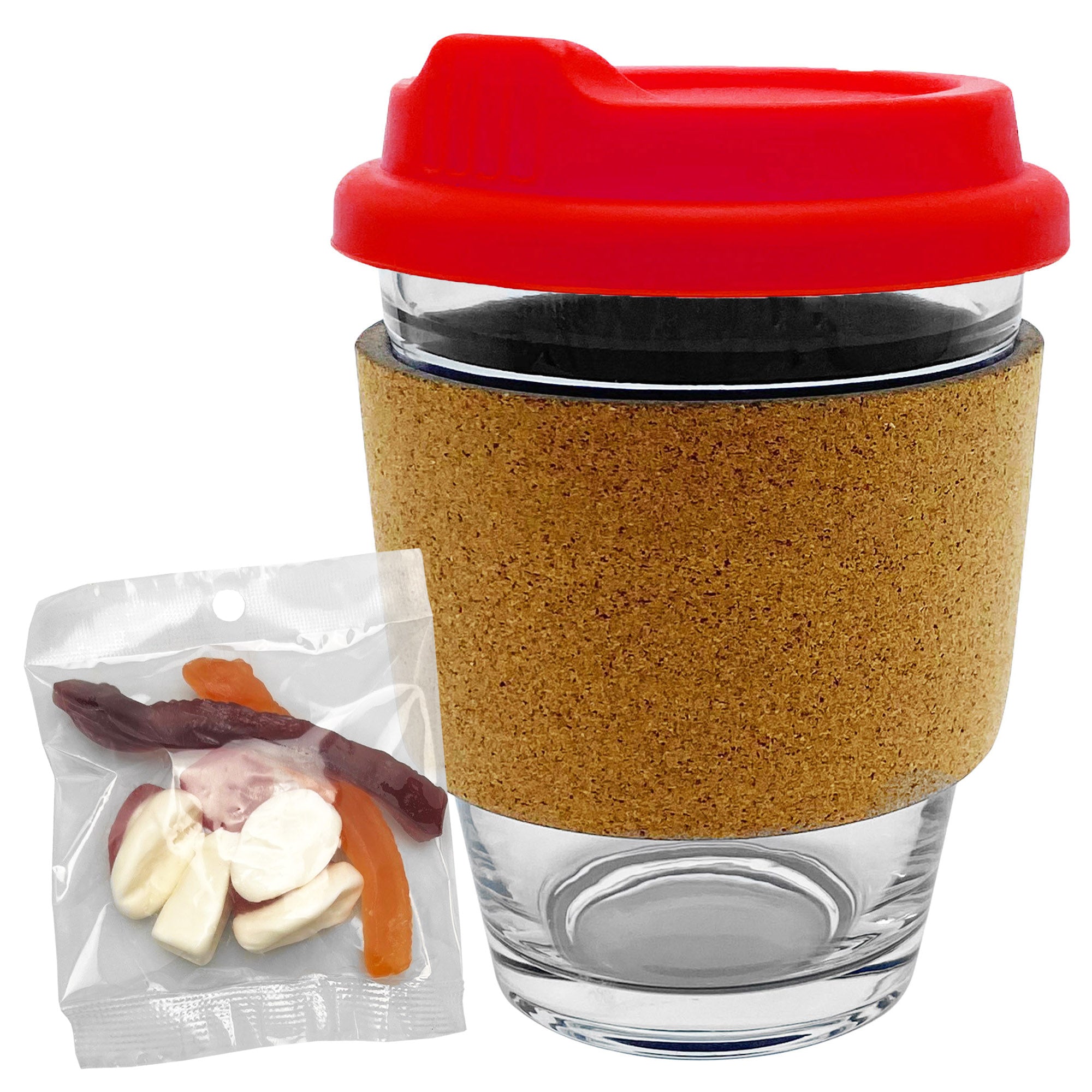 Jelly Party Mix in Cork Band Glass Coffee Cup - Simply Merchandise