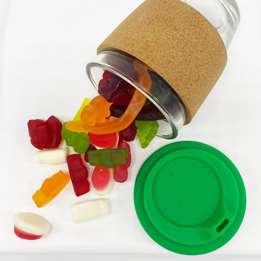 Jelly Party Mix in Cork Band Glass Coffee Cup - Simply Merchandise