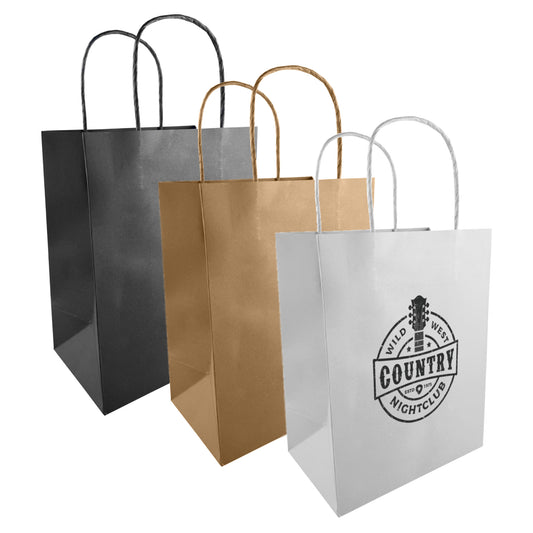 Medium Kraft Paper Bag with custom branded logo - Simply Merchandise