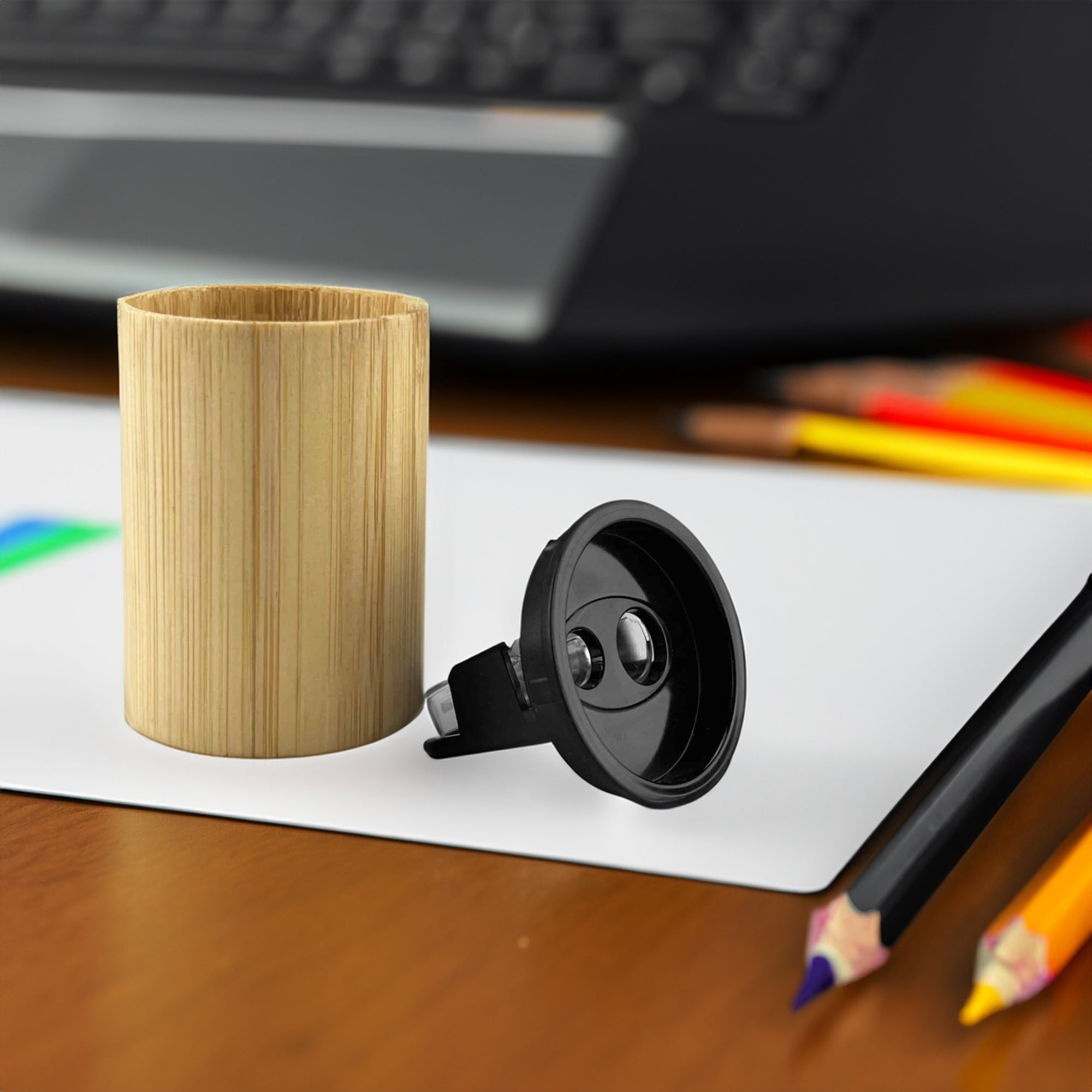 Bamboo Pencil Sharpener - Simply Merchandise