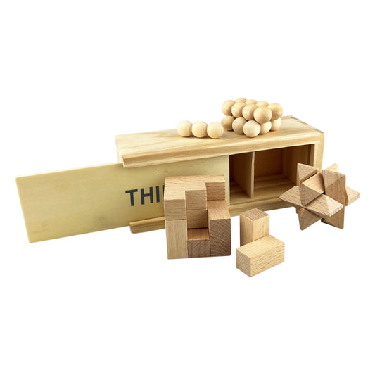 3 in 1 Wooden Brain Teaser - Simply Merchandise