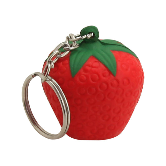 Stress Strawberry Key Ring with custom branded logo - Simply Merchandise