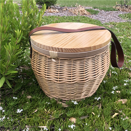 Scotch Wicker Picnic Cooler Basket Round - Simply Merchandise