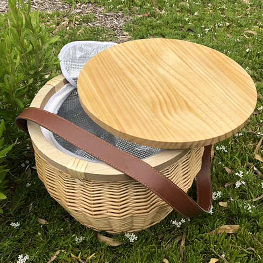Scotch Wicker Picnic Cooler Basket Round - Simply Merchandise