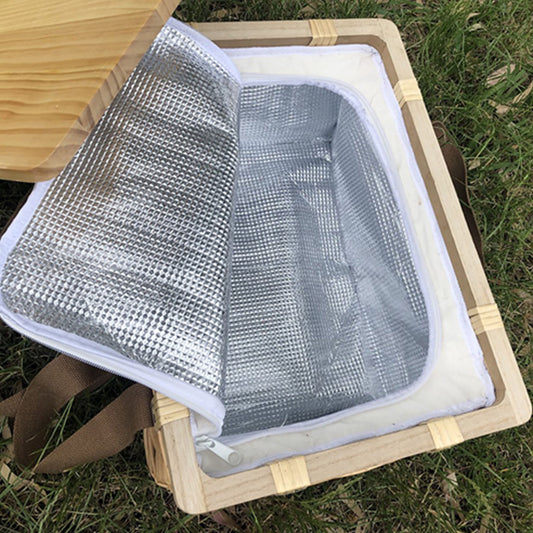 Gold Coast Wicker Picnic Cooler Basket Square - Simply Merchandise