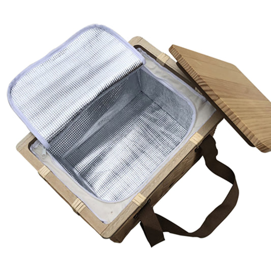 Gold Coast Wicker Picnic Cooler Basket Square - Simply Merchandise