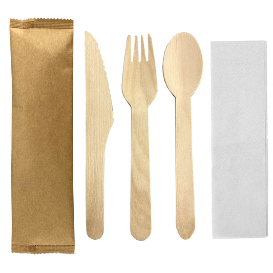 4pcs Wooden Cutlery Set - Simply Merchandise