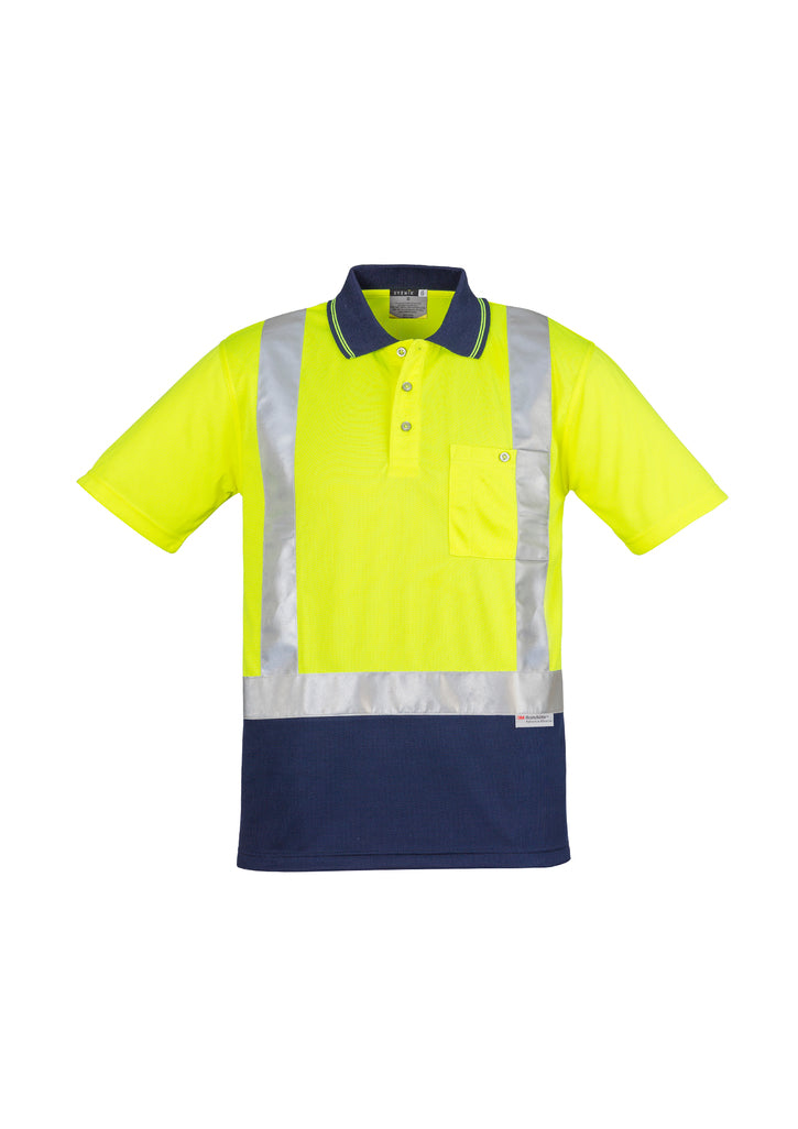 Mens Hi Vis Spliced Short Sleeve Polo - Shoulder Taped - Simply Merchandise