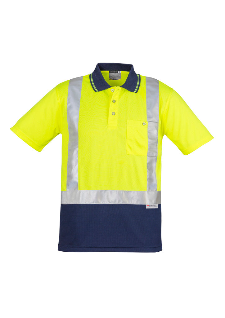 Mens Hi Vis Spliced Short Sleeve Polo - Shoulder Taped - Simply Merchandise