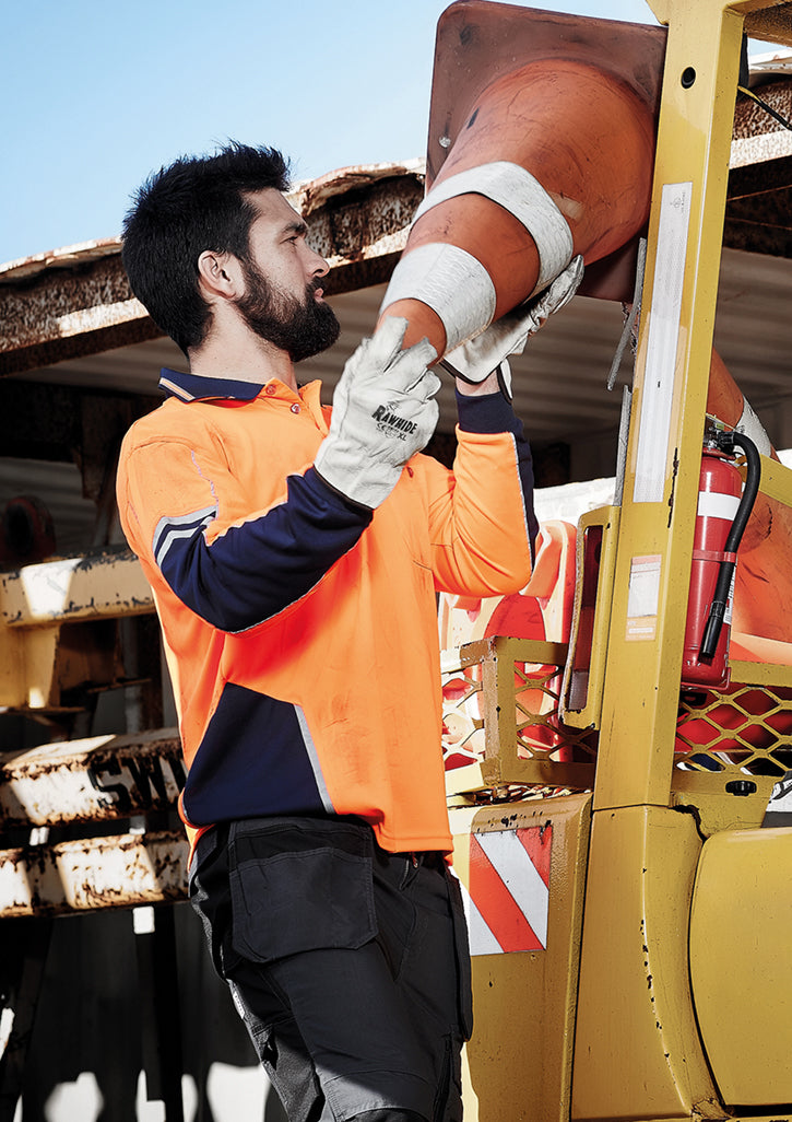 Mens Hi Vis Squad Long Sleeve Polo - Simply Merchandise