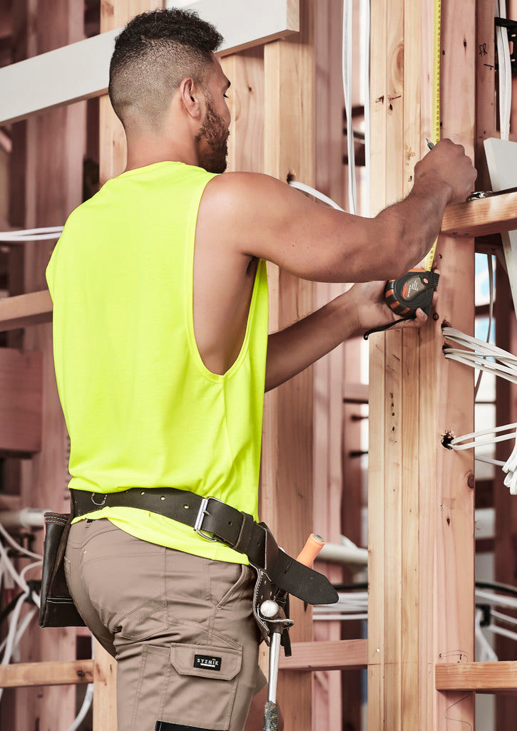 Mens Hi Vis Sleeveless Tee with custom branded logo - Simply Merchandise