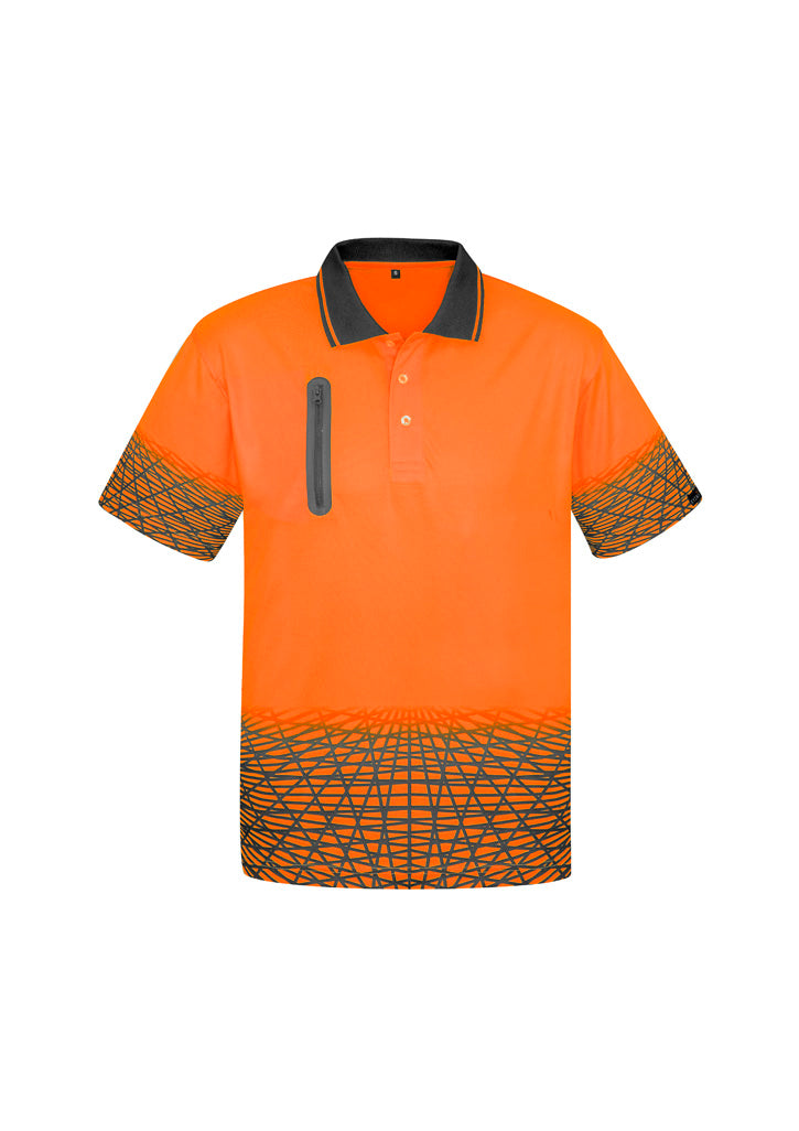 Mens Hi Vis Tracks Short Sleeve Polo - Simply Merchandise