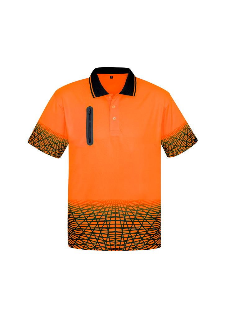 Mens Hi Vis Tracks Short Sleeve Polo - Simply Merchandise
