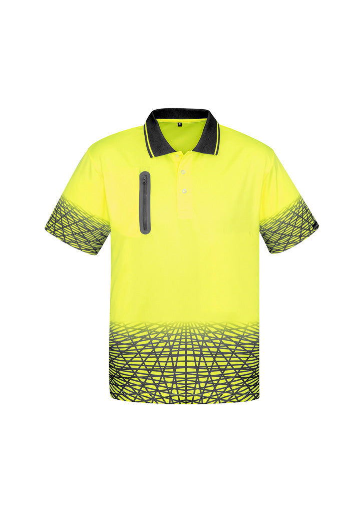 Mens Hi Vis Tracks Short Sleeve Polo - Simply Merchandise