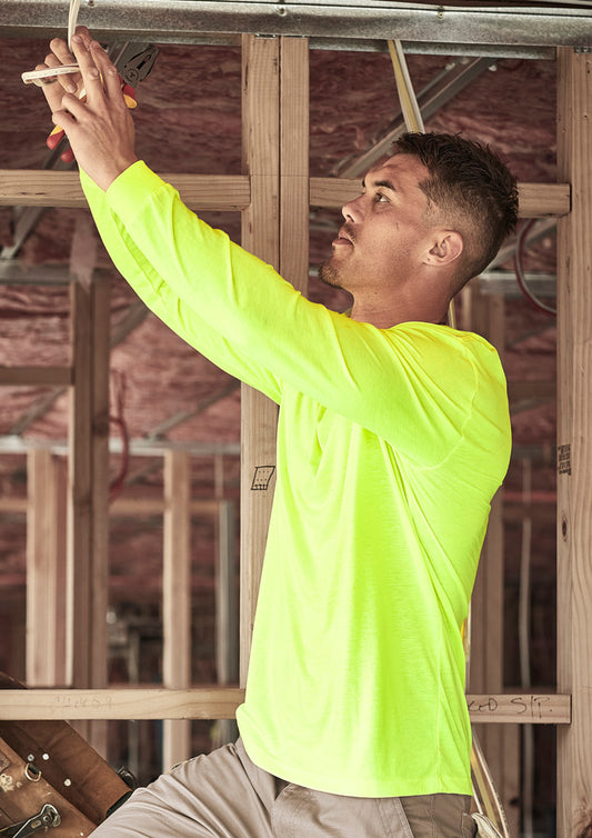 Mens Hi Vis Long Sleeve Tee - Simply Merchandise