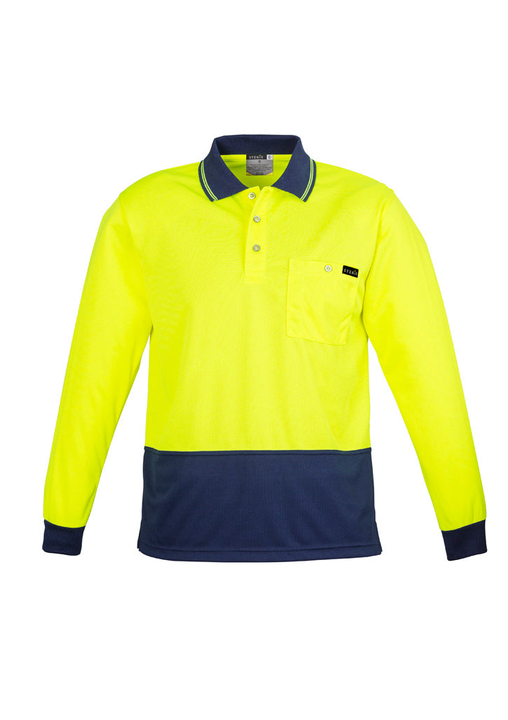 Mens Hi Vis Comfort Back Long Sleeve Polo - Simply Merchandise