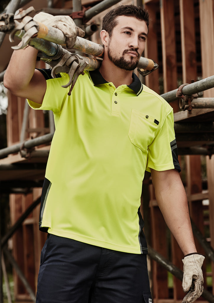 Mens Hi Vis Reinforced Squad Short Sleeve Polo - Simply Merchandise