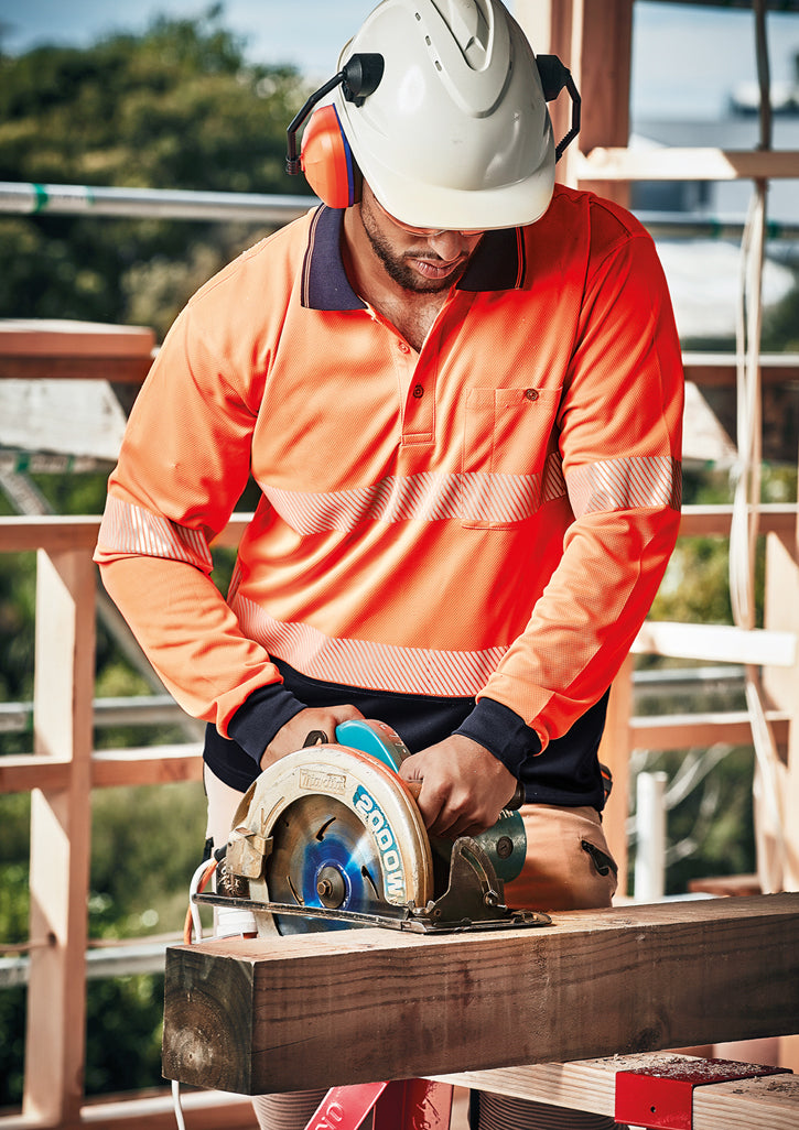 Unisex Hi Vis Segmented Tape Long Sleeve Polo - Simply Merchandise