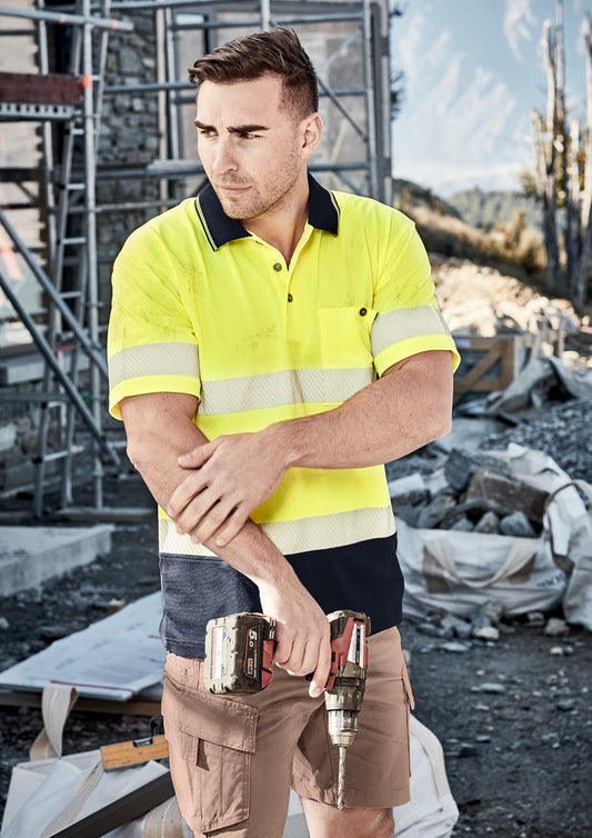 Unisex Hi Vis Segmented Tape Short Sleeve Polo - Simply Merchandise