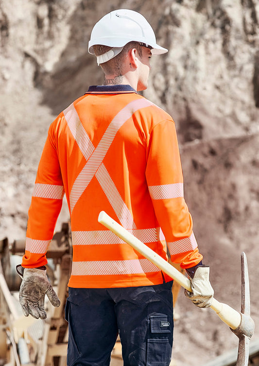 Unisex Hi Vis X Back NSW Rail Long Sleeve Polo - Simply Merchandise
