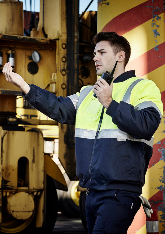 Mens Hi Vis Quilted Flying Jacket - Simply Merchandise