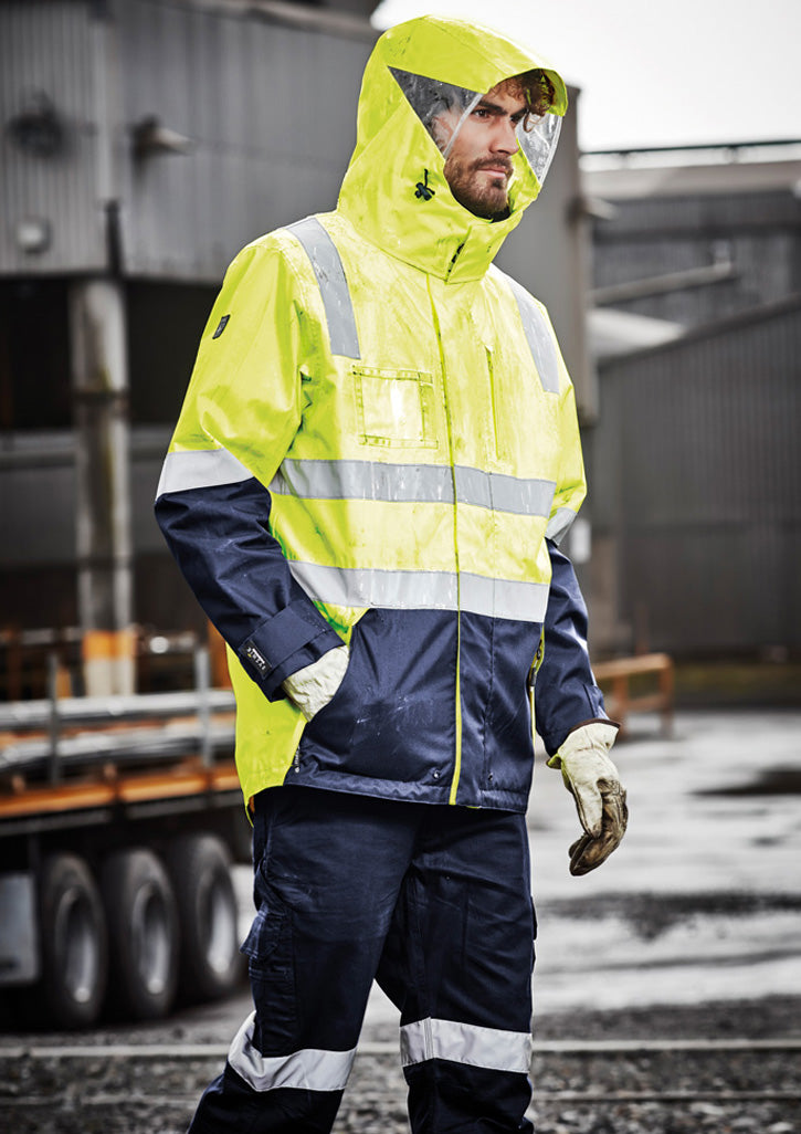 Mens Hi Vis 4 In 1 Waterproof Jacket - Simply Merchandise