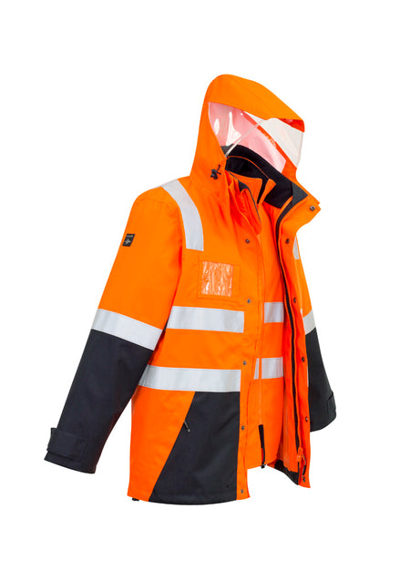Mens Hi Vis 4 In 1 Waterproof Jacket - Simply Merchandise
