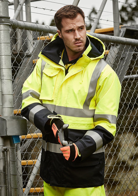 Mens Orange Flame Arc Rated Antistatic Waterproof Jacket - Simply Merchandise